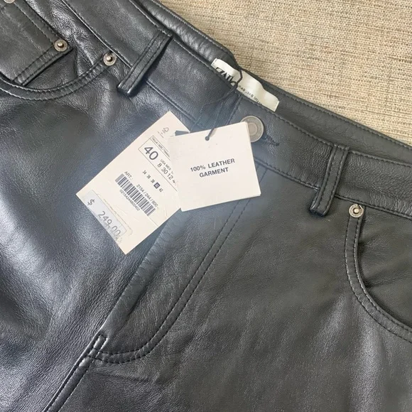 💫HP‼️💫 NWT ZARA 100% Sheep Leather Pants in Black - Limited Edition, Size 8 - Picture 5 of 8